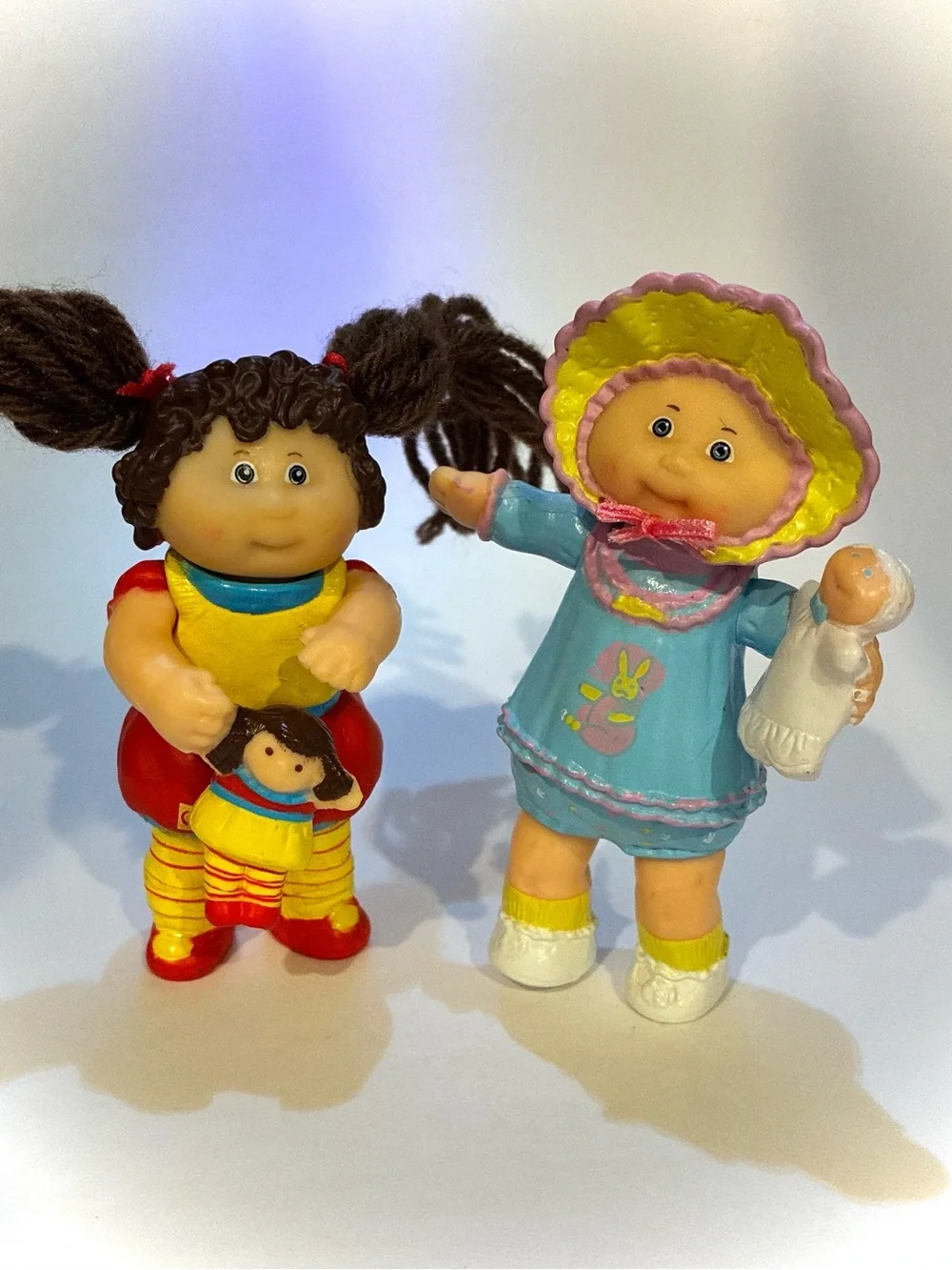Vintage 1984 Cabbage Patch Kids (2) mini PVC figurines